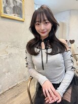 アンジェリカラボ 梅田店(ANGELICA LABO)&nbsp;韓国風くびれレイヤーカット×グレージュ×透明感ブラウン川又
