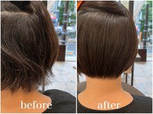【ショートスタイルの縮毛強制もお任せください】【高田馬場/髪質改善/縮毛矯正/白髪ぼかし/ハイライト】 