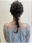 ヘアセット　結婚式　編みおろし