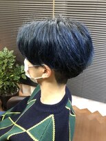 ヘアーメイク クーラ 行橋店(Hair make CURA) ブルーブラック/マッシュショート/ツーブロック
