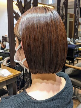ヘアリゾート粋 新宿三丁目本店 オレンジベージュ_大人ボブ_◎30代40代/大人可愛い/渡部
