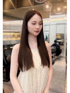 ノク 渋谷(nok) 大人ブラウン_前髪マチルダボブピンクベージュ