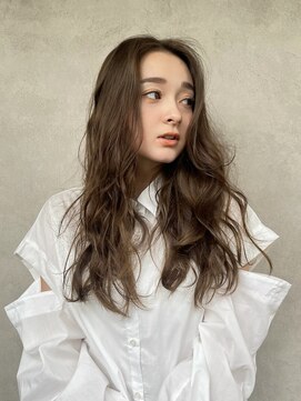 メゾンドイギー(MAISON de IGGY) 前髪なし大人ガーリーロング暗髪チョコレートゆるカールモード