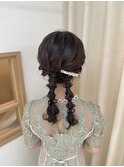 ツインアレンジ ツイン編みおろし 編みおろし ツインテール 参列
