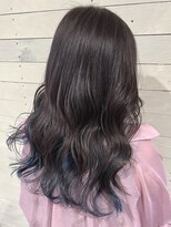 ルノン(LUNON)&nbsp;グレージュ×インナーブルー/インナーカラー/ダブルカラー