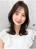 艶感薄めバングメルティカラーナチュラルカール外ハネボブ