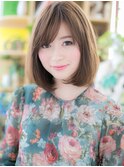 大人かわいい斜めバングくすみベージュロブh3川口20代30代40代