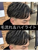 ブリーチカラー（ツーブロック/メンズ/パーマ/ブリーチ/眉毛）