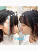 顔まわり前髪カット☆ミディアムレイヤー髪質改善トリートメント