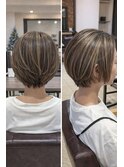 筋感ハイライトでつくる立体感ショートUP