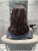 {kando hair}グレージュ/オリーブ/ミディアム/レイヤー