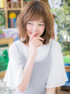 カバーヘア ブリス 北浦和(COVER HAIR bliss) くせ毛風ウェーブパーマ暖色系カラーロブ北浦和20代30代40代ｂ!