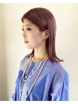 サクラ オモテサンドウ(SAKURA)&nbsp;モーブピンクカラー　切りっぱなしミディアム　ナチュラルピンク