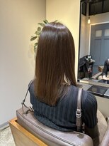 ワ ヘアー(wa-hair)&nbsp;ミディアムストレート　春カラーピンクベージュ髪質改善　朝簡単