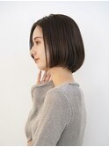 切りっぱなしボブ/ミニボブ/髪質改善/ダークグレー/清澄白河