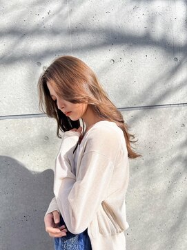 アール ヘアー デザイン(r hair design) サラツヤロングベージュカラーブリーチしない透明感カラー