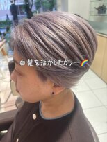 アース 武蔵境店(HAIR & MAKE EARTH) 白髪を隠すから“活かす”へ。60代女性ラベンダーベージュカラー