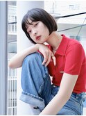 切りっぱなし/前下がり/チュラル/ぱっつんボブ/センター北