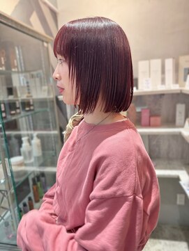 ビューティーマーケット アングゥ イオンモール名取(BEAUTY MARKET ungu) 【切りっぱなしボブ × ピンクカラー】