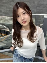 スリーヌーン(THREE noon)&nbsp;セミロング　ナチュラルブラウン