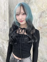 カシェル(cashel kishaba)&nbsp;『水色×ブラック　ルーツカラー　デザインカラー』