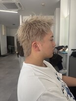 ナンバー 竪町(number+)&nbsp;無造作メンズベリーショート☆ツーブロックミルクティーベージュ