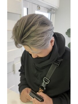 バレイヤージュ/センターパート