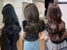 ★ブリーチなしで作る透明感あるブラック～ベージュカラー