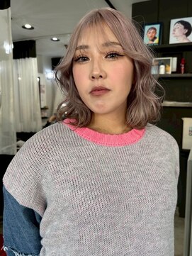 ケアブリーチ/ハイトーンベージュ/レイヤーカット【桑村　沙綾】