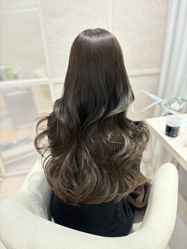 オリーブベージュ/ブリーチなしWカラー/透明感カラー