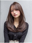 ナチュラルストレート×顔周りレイヤー