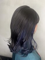 オースト ヘアー ステラ 新宿店(Aust hair Stella)&nbsp;ケアブリーチ&イルミナ☆ブルーシルバーインナーブルー【椿】