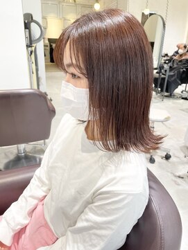 アンサム 三軒茶屋(UNSOME) オレンジカラー/外はねロブスタイル/豊岡