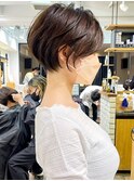 絶壁解消/ひし形/前下がり/大人ショートボブ/30代/40代★猪狩★