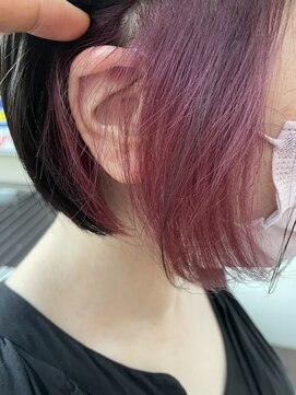 サロンドミルク 新百合ヶ丘店(salon de MiLK) ピンクカラーインナーカラーショートボブ新百合ヶ丘ダブルカラー