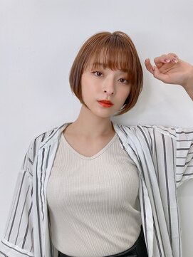 ディレクト 新宿(Direct) 丸みショート×コーラルピンク