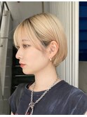前髪あり大人ショートボブ丸みショートカットマッシュショート
