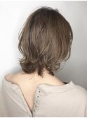 ネオウルフ×ミルクティーベージュボブウルフ　ウルフカット