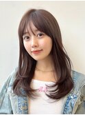 【GARDEN】田中麻由小顔レイヤー顔周り艶ブラウン髪質改善