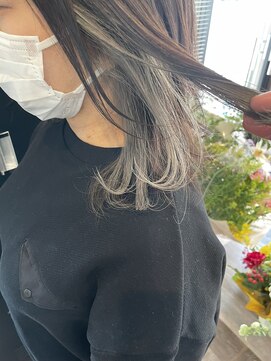 アンジェロ カリノ(Angelo Carino) 【ちらっとお洒落】インナーカラー＿ホワイトシルバー☆