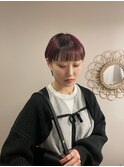 ケアブリーチデザインカラーピンクベージュブロックカラー韓国