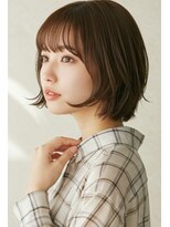 エス 天満扇町(esu)&nbsp;yaオリーブ系カラー/ナチュラルボブ/シースルーバング