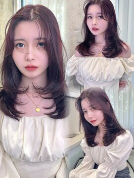 リリー(Lilley) マロンベージュ×小顔レイヤー×韓国風巻き×髪質改善