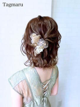 タグマル 短めさんのハーフアップ☆