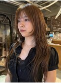 ブリーチなしベージュカラーフェイスレイヤー顔まわりレイヤー