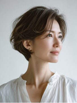 横顔が整う、柔らかショートボブ