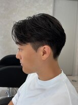 エルマーク 松山(L-MARK)&nbsp;フェザーパーマ/ニュアンスパーマ/センターパート/メンズ/眉毛