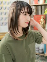 カバーヘア ブリス 上尾西口店(COVER HAIR bliss) オンブレオリーブカラー小顔シースルーバングb上尾20代30代40代!