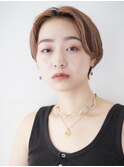 耳かけ ショートボブ 夏 フォギーベージュインナーカラー