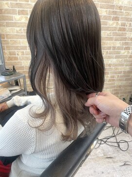 ペアル(PEAAL) インナーカラー グレー ラベンダー 波巻ウェーブ